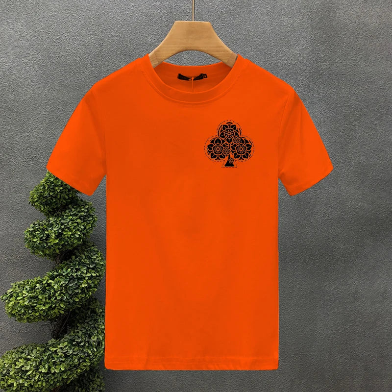 Luxury Brand Poker 100% Cotton High Quality Printing Couple Tees Summer Harajuku For Men/Women Short Sleeve T-shirt Asian Size