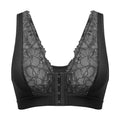 Hot Sale Floral lace-up sheer breathable sports bra with front fastening and side support for women wire free bra